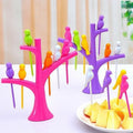 Bird Tree Fruit & Dessert Fork Set | 6 Bird Forks + Holder
