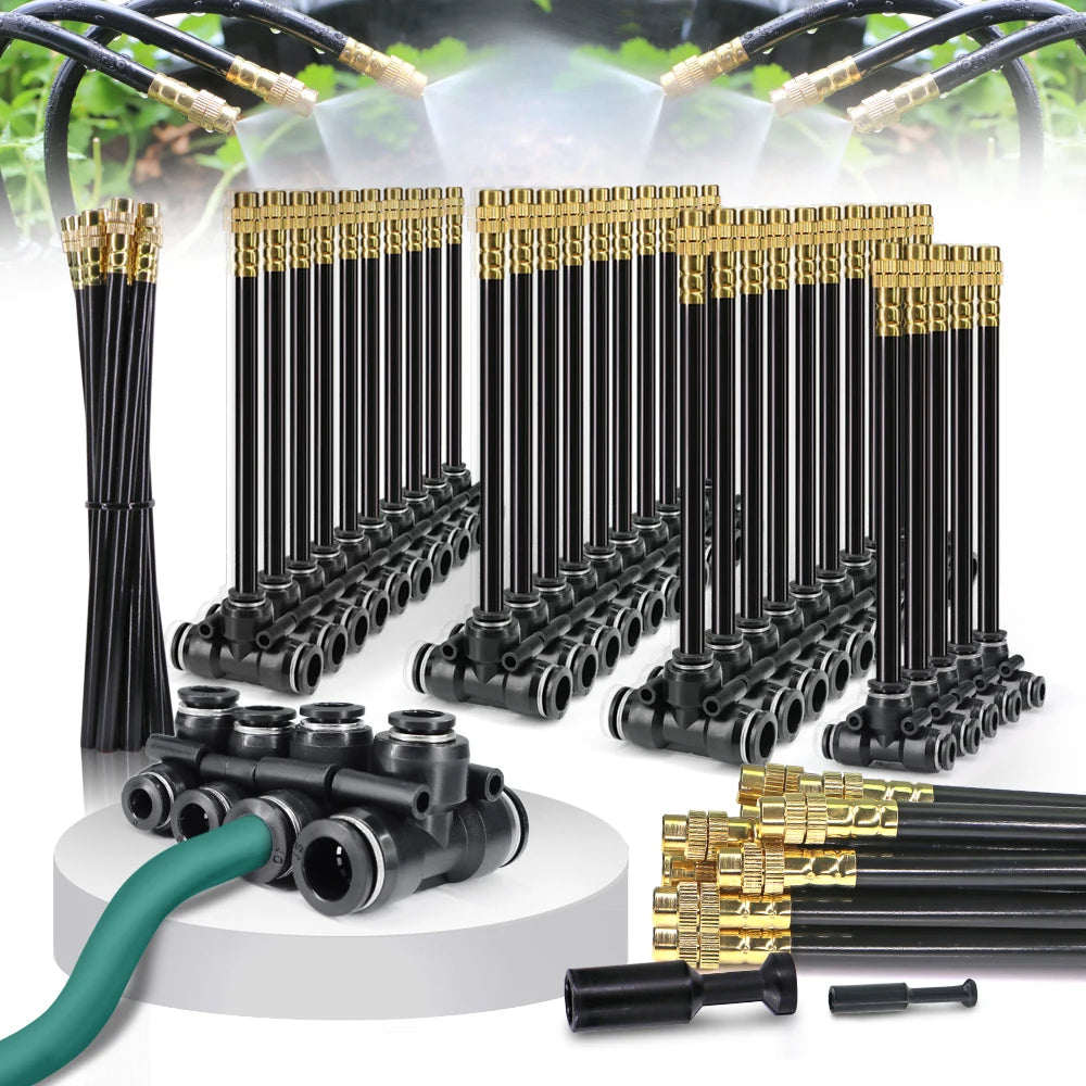 Flexible Misting Nozzle Set – Brass Atomization Spray 20/30/50cm