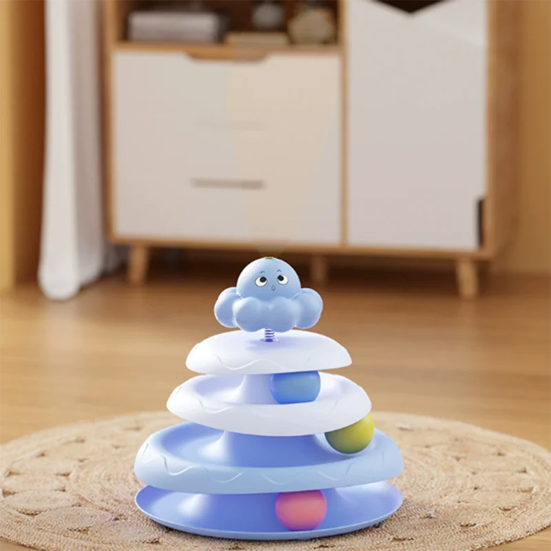 3-Layer Ball Cat Turntable & Octopus Teaser Toy | Pet Puzzle