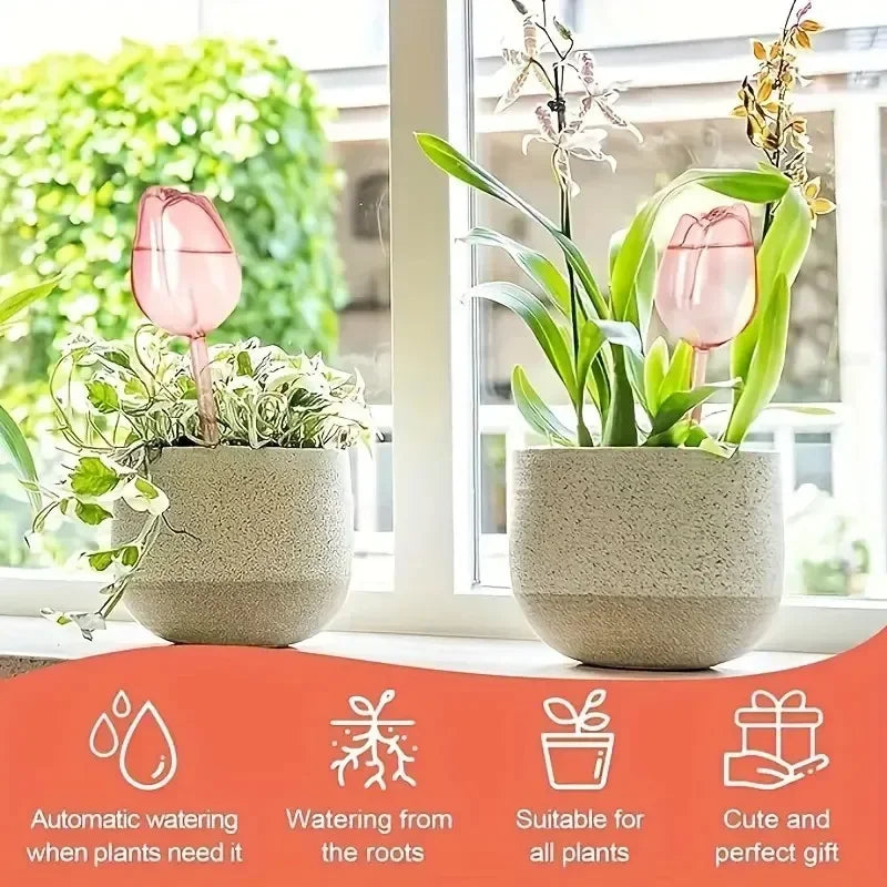 Pink Tulip Self-Watering Bulbs – Auto Plant Waterer 1/2/4 Pack