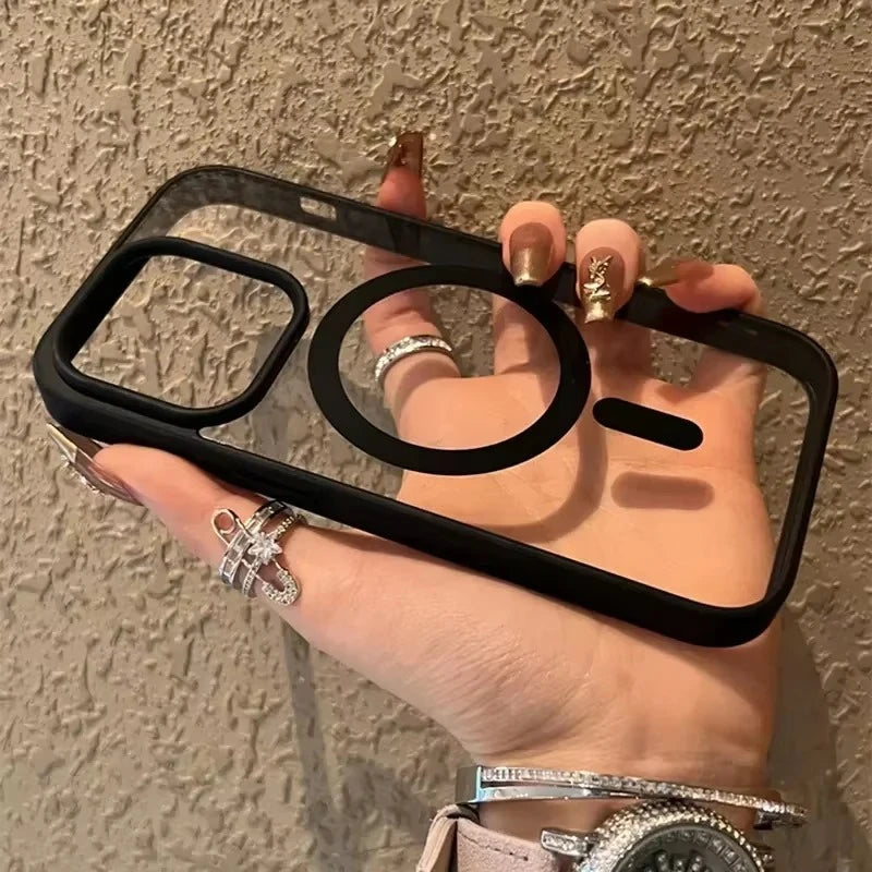 MagSafe Clear Acrylic iPhone Case – Magnetic Wireless Charging
