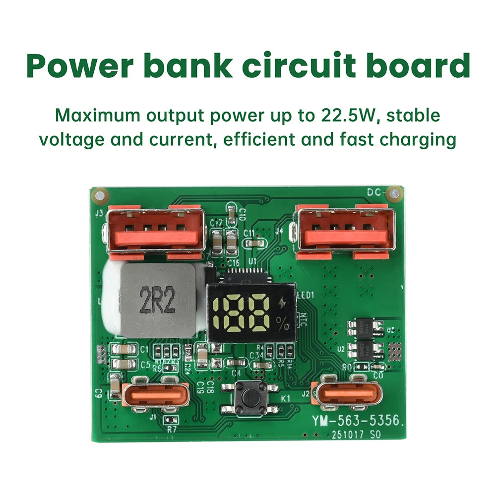 22.5W DIY Power Bank Module – PD, QC & VOOC Fast Charging