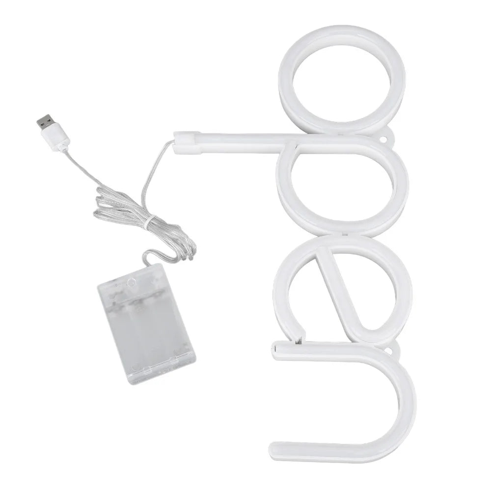 RGB LED Neon Open Sign – USB & Battery Powered Wall Mount