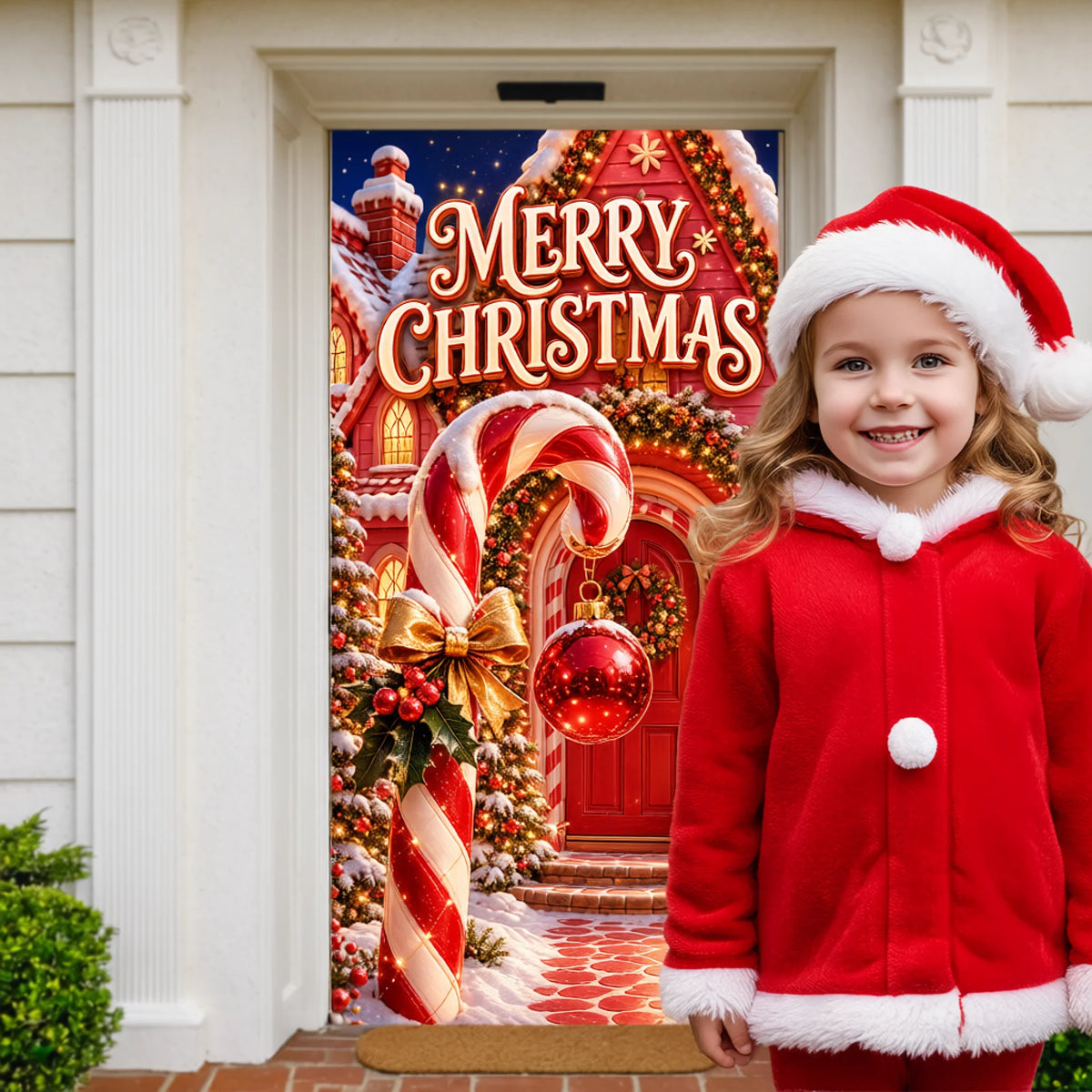 Merry Christmas Banner – Snowy Scene Festive Holiday Décor