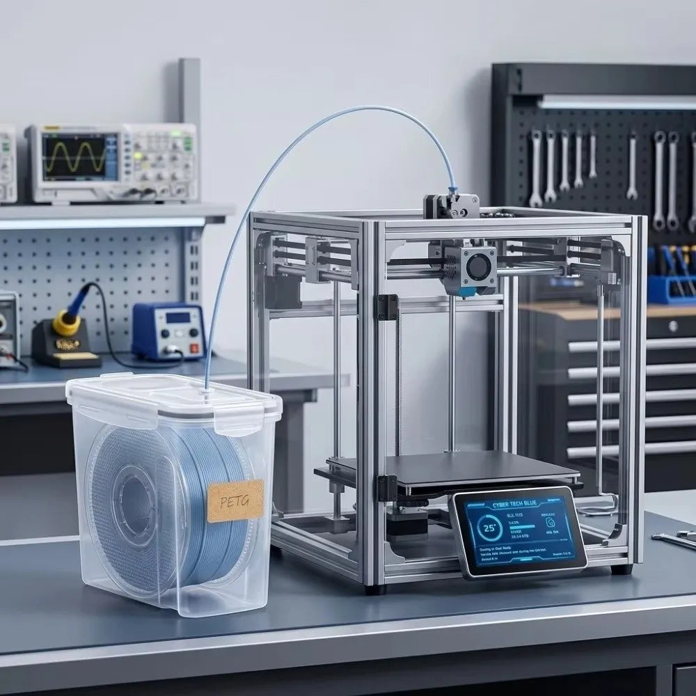 Airtight 3D Filament Storage Container – Transparent & Dustproof
