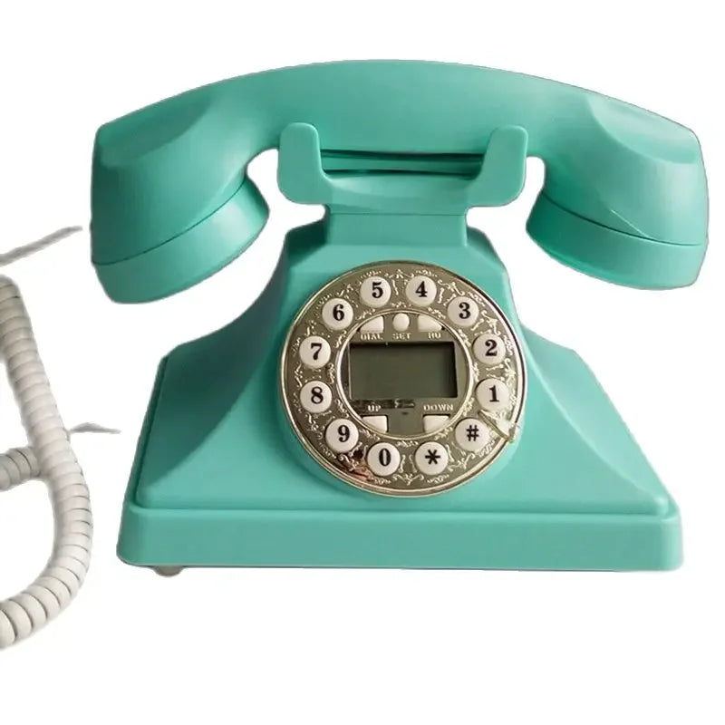Retro Rotary Dial Telephone – Corded Landline with Caller ID
