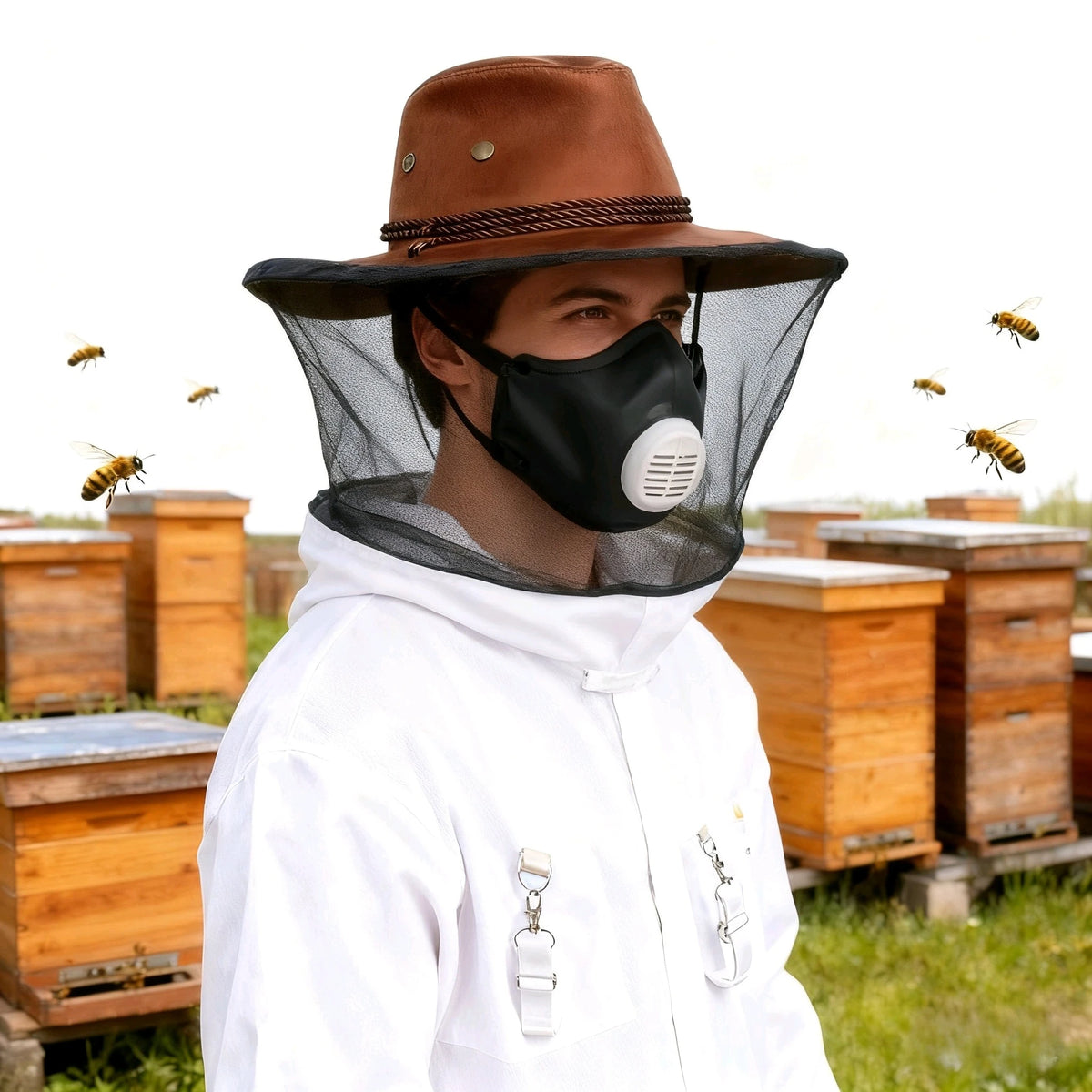 Beekeeping Brim Hat with Veil Net – Unisex Face Protector