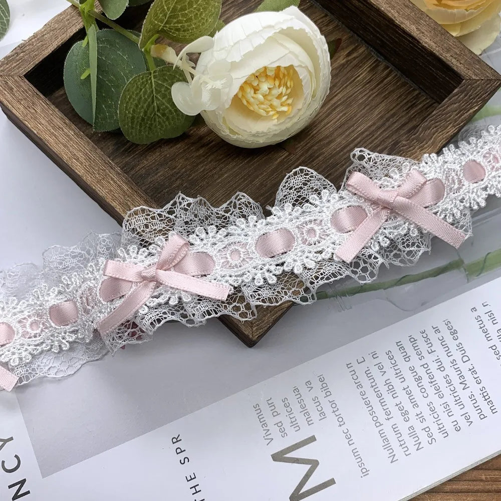 1 Yard Pleated Bow Lace Trim Ribbon – Sewing & Wedding Décor