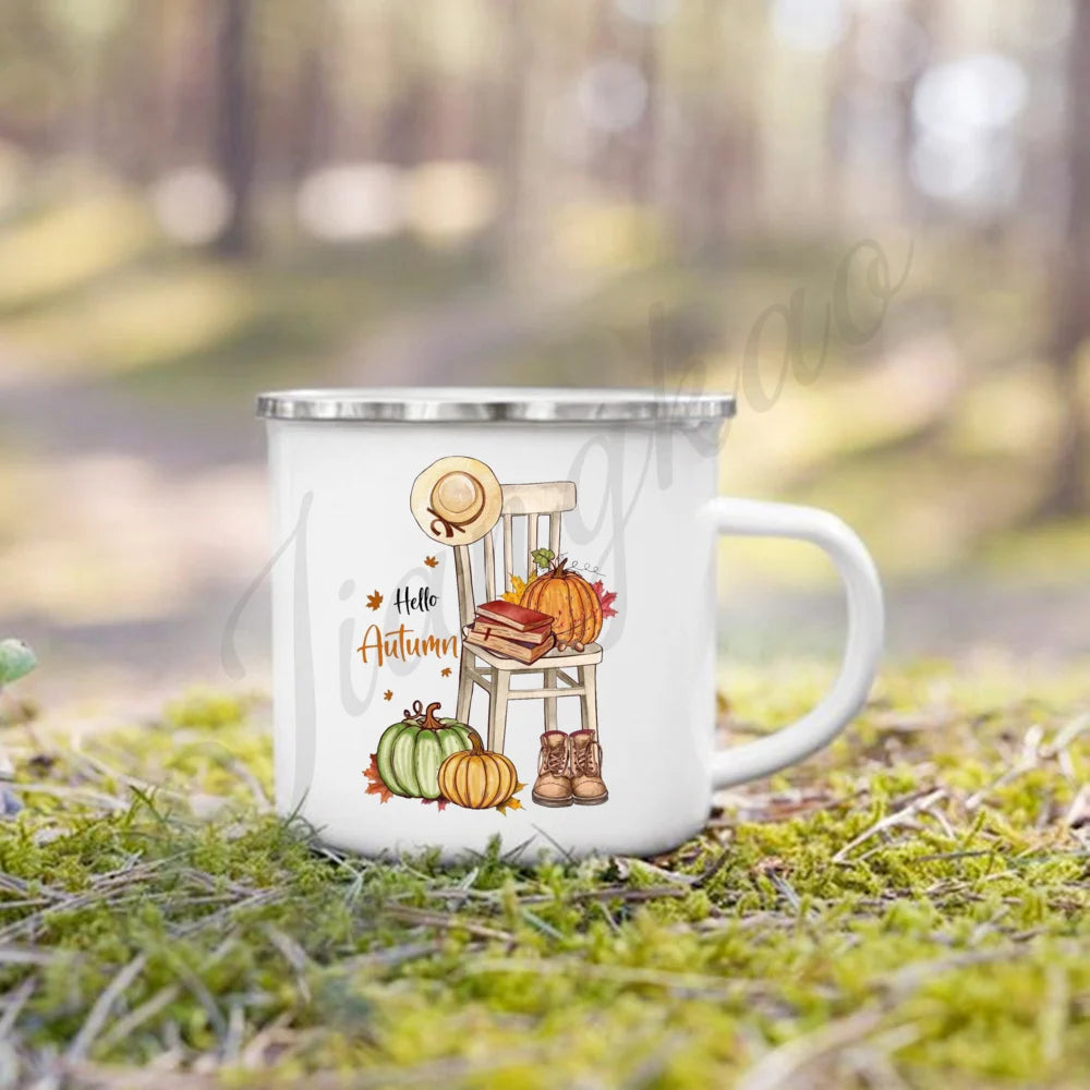 Tis' The Season Enamel Mug | Fall Coffee & Cocoa Cup Gift