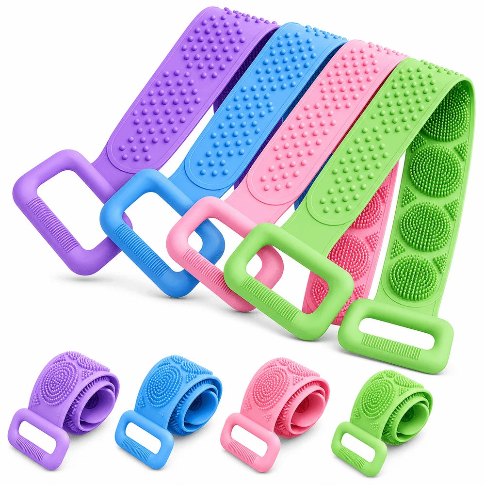 Double-Sided Silicone Back Scrubber Belt | 60cm Bath Brush