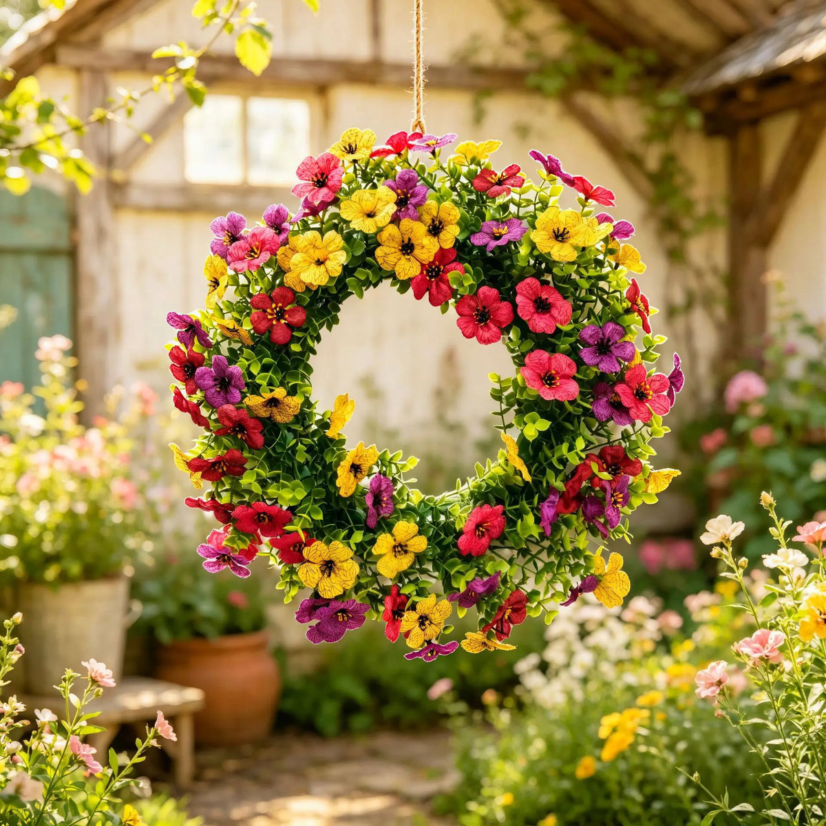 Violet Eucalyptus Wreath – Spring & Summer Door Decor