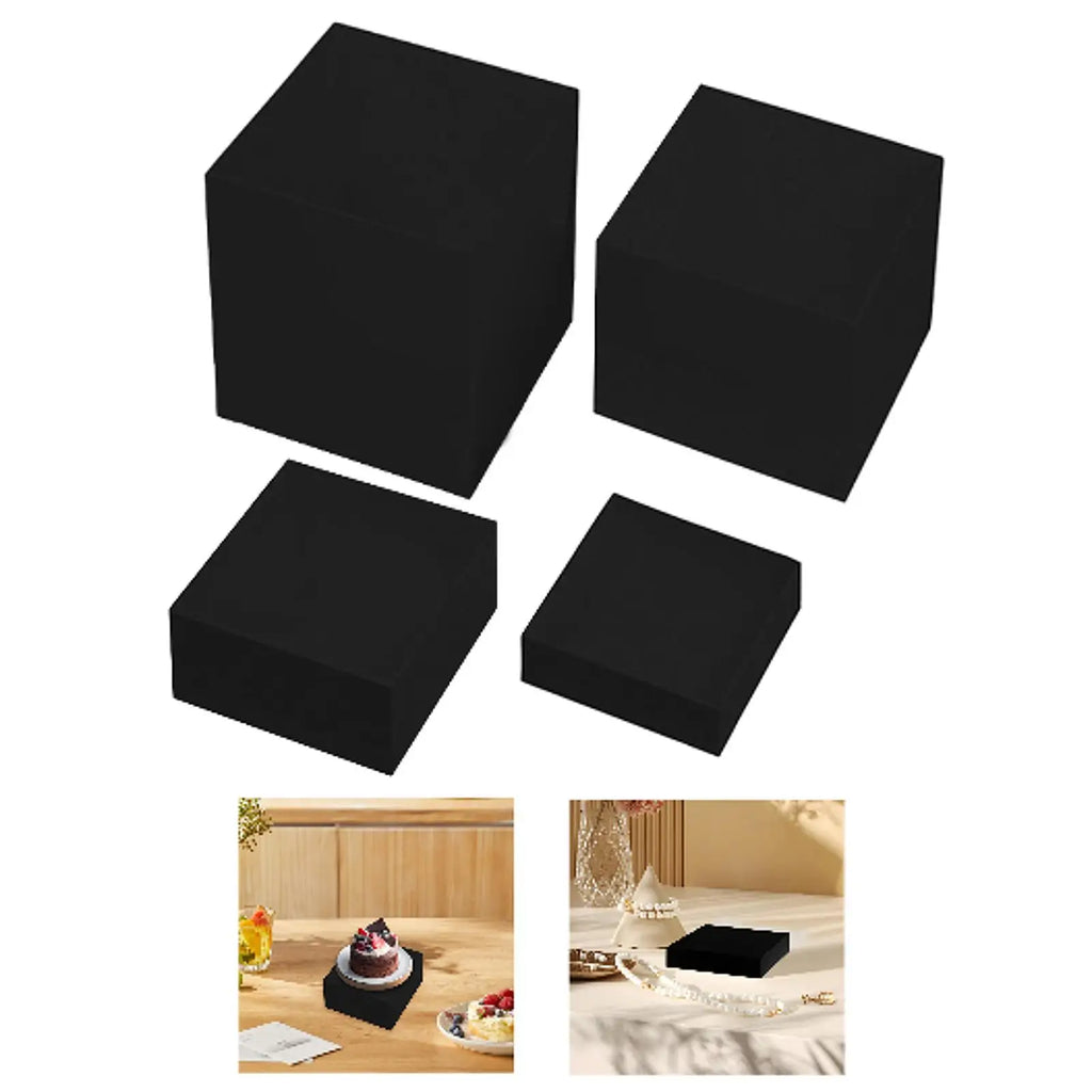 Black Acrylic Buffet Riser – Stackable Display Stand