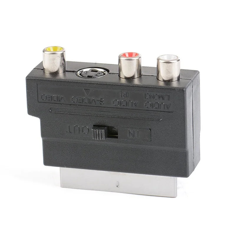 21-Pin RGB SCART to 3 RCA S-Video AV Adapter Converter