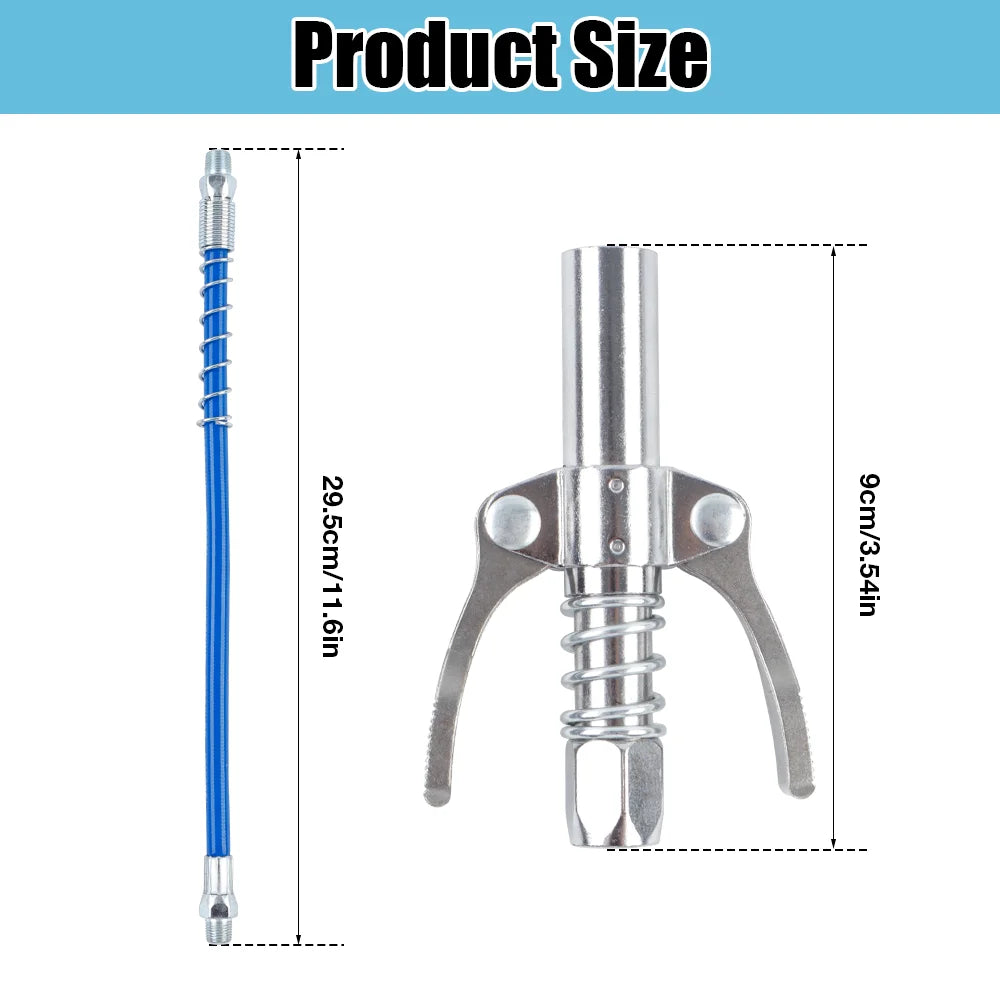 10,000 PSI Double Handle Quick-Lock Grease Gun Coupler 1/8 NPT