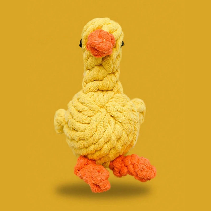 Hand-Woven Animal Cotton Rope Knot Chew Toy for Dogs