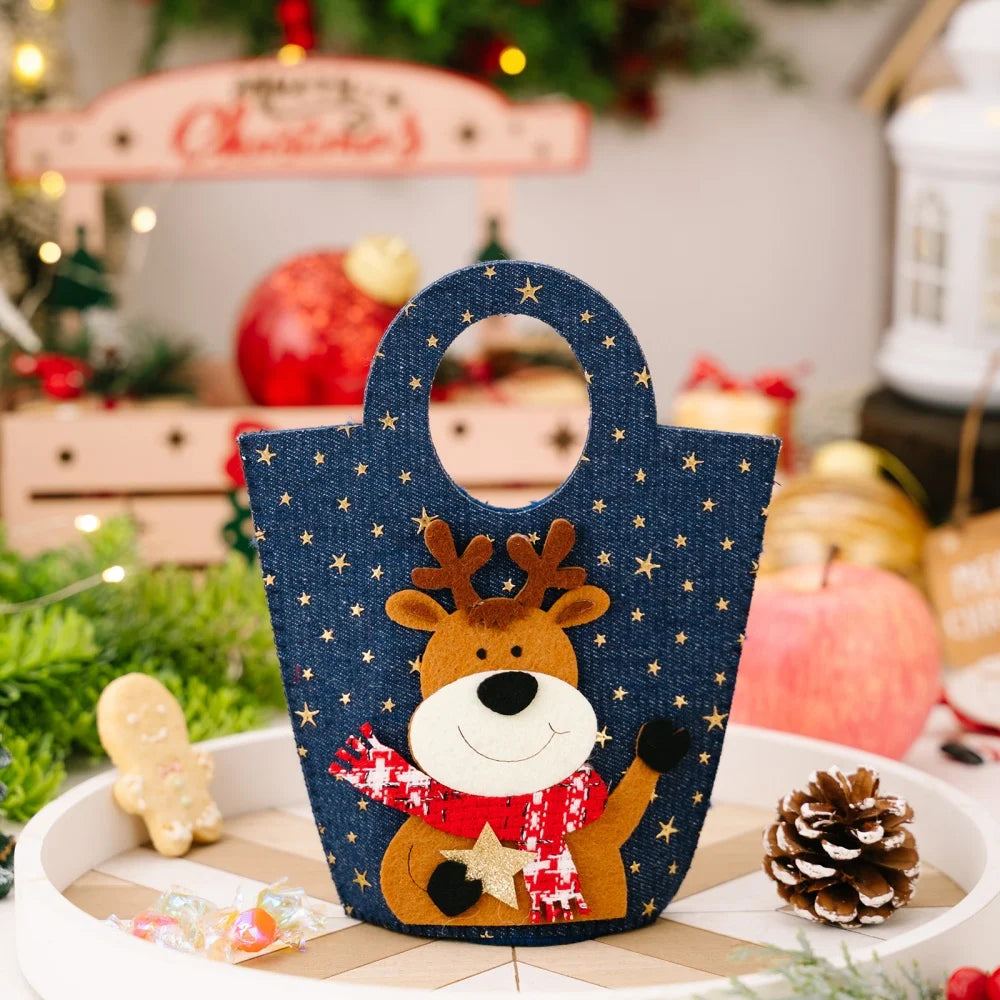 Santa Claus Christmas Gift Bag – Washable Reusable Candy Bag
