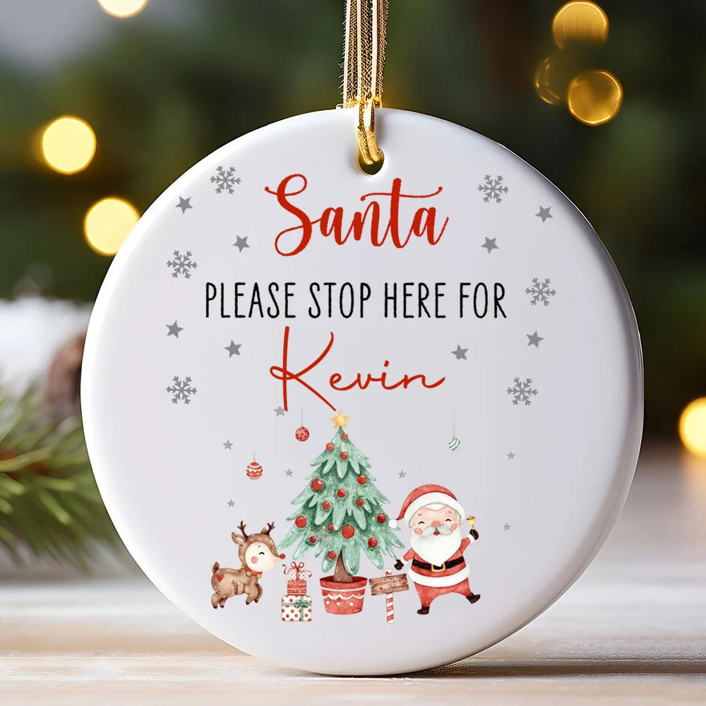 Personalized Christmas Ceramic Ornament – Custom Name Kids