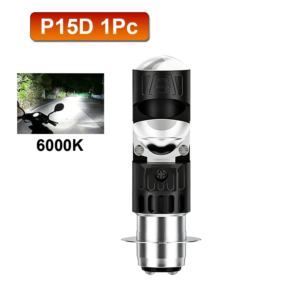 Motorcycle LED Headlight Bulb H4 H6 BA20D P15D – 40000LM