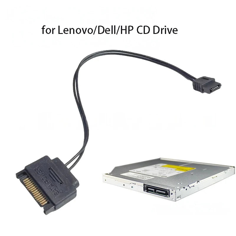 SATA 15-Pin to 6-Pin Power Adapter Cable | HDD & DVD Drive