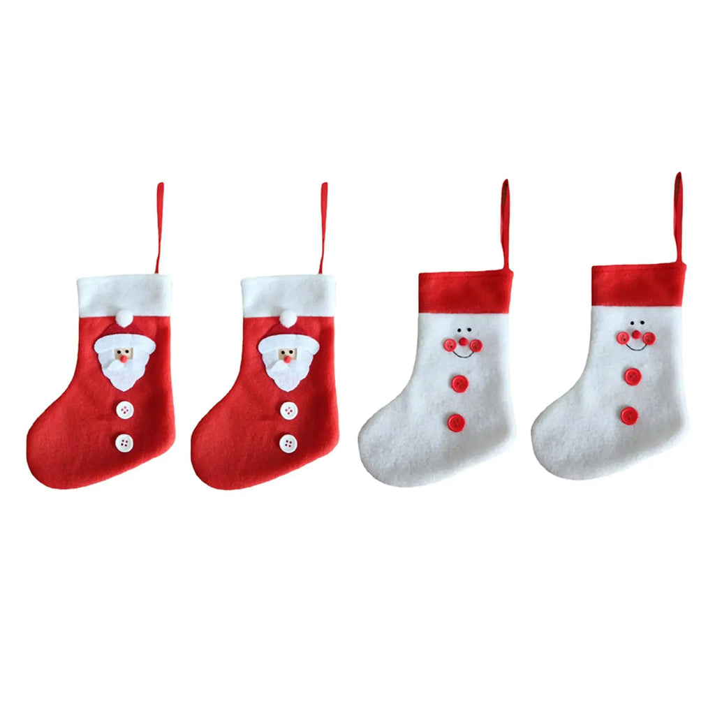 4-Pack Christmas Stockings – Santa Fireplace Hanging Décor