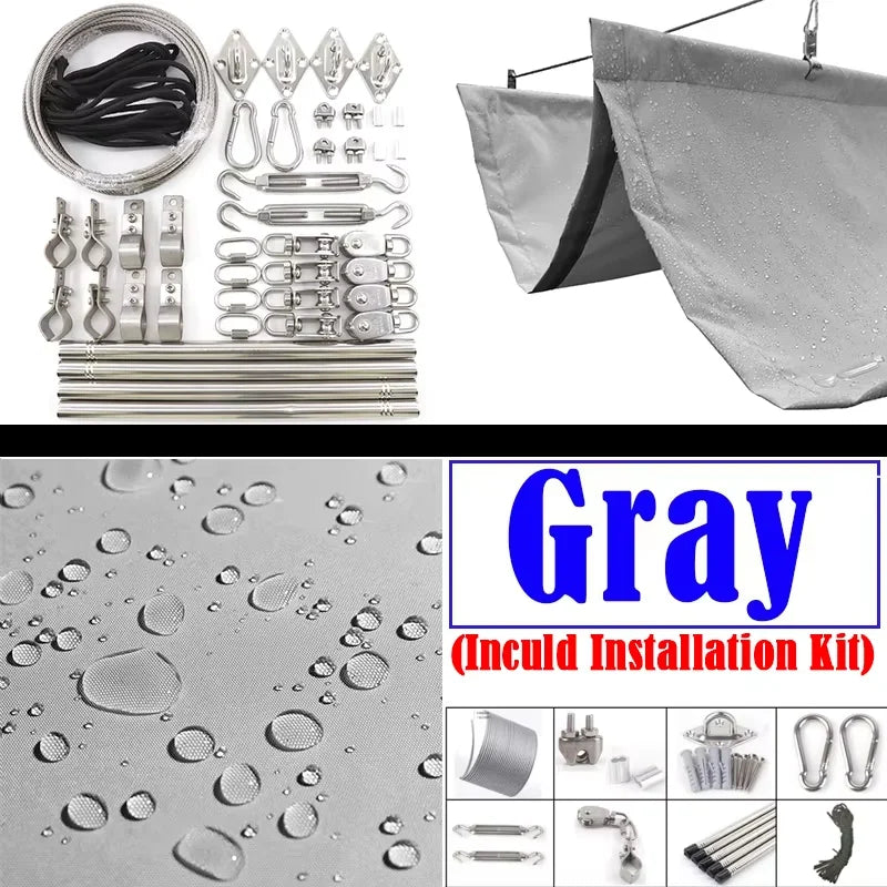 Retractable Wave Sunshade Canopy – Waterproof UV Block