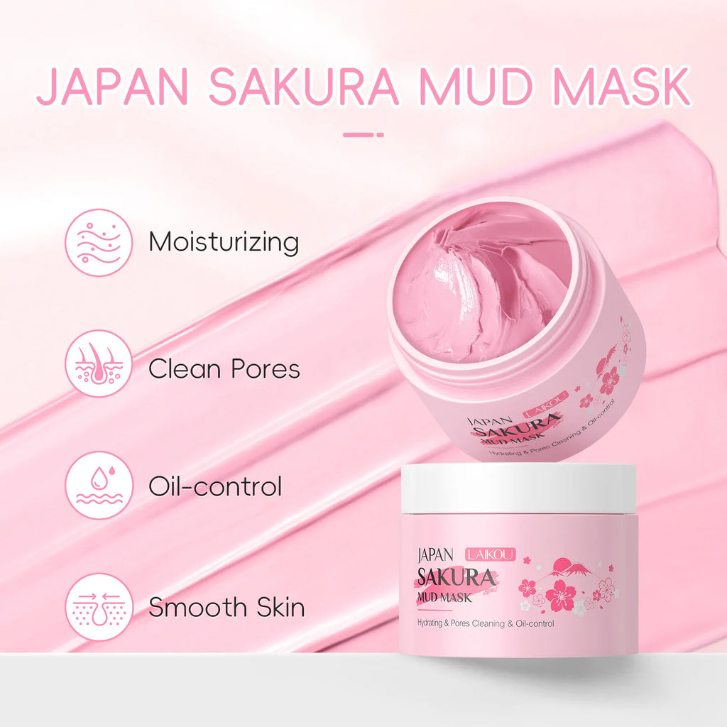 LAIKOU Sakura Mud Face Mask – Oil Control & Pore Minimizing