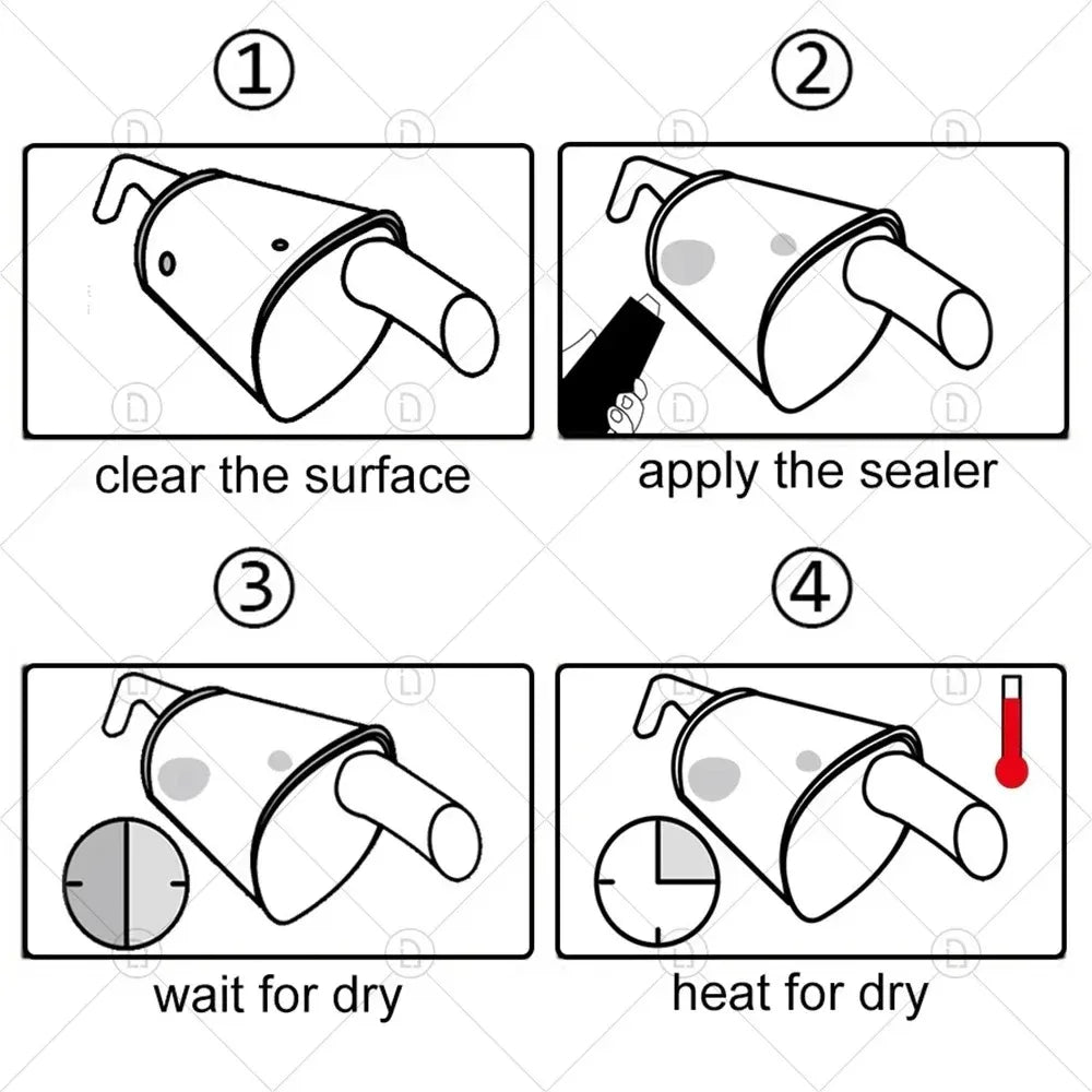 High-Temp Exhaust Pipe Sealant – Car & Motorcycle Muffler Fix