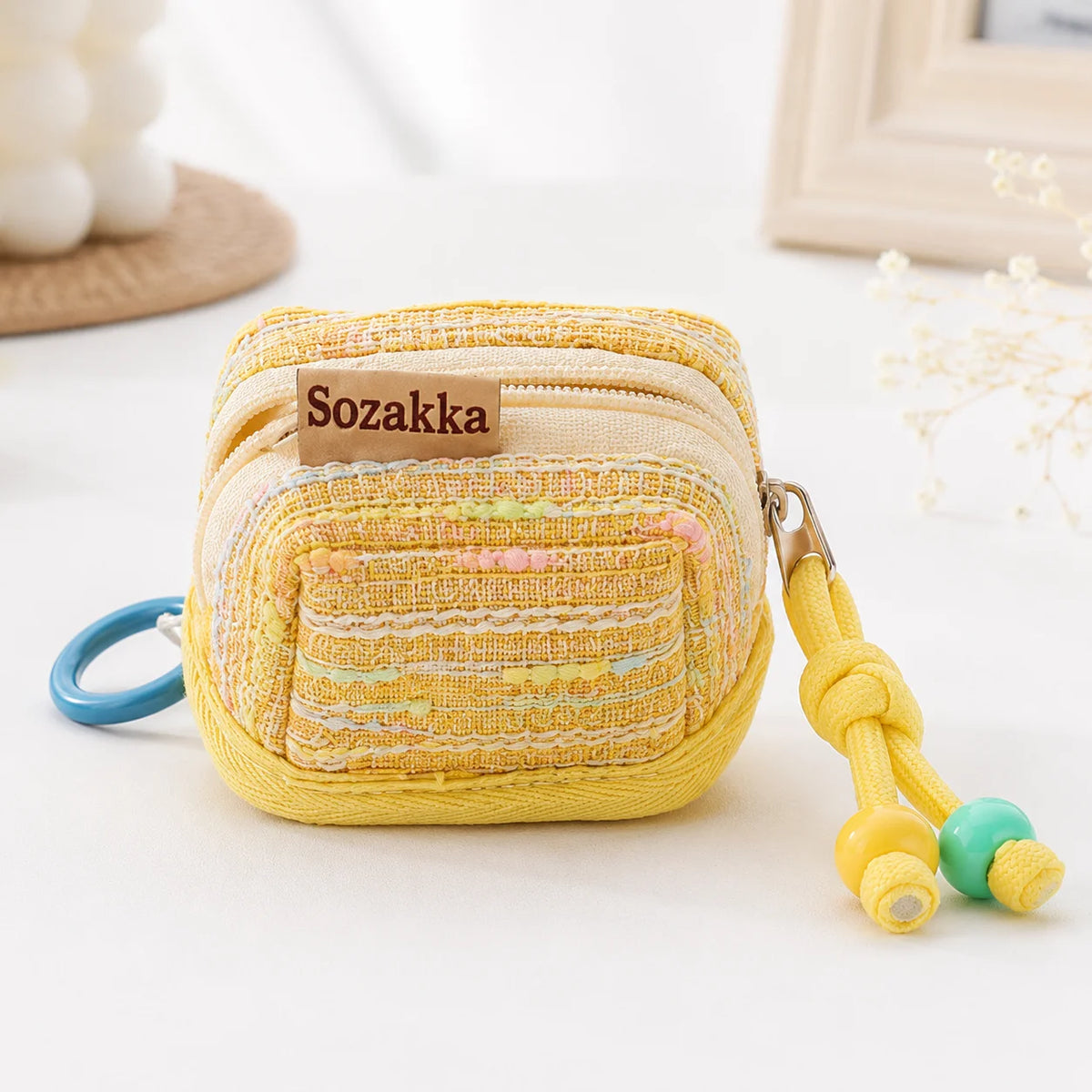 Cute Tweed AirPods Case – Soft Fabric Earbuds Storage Pouch