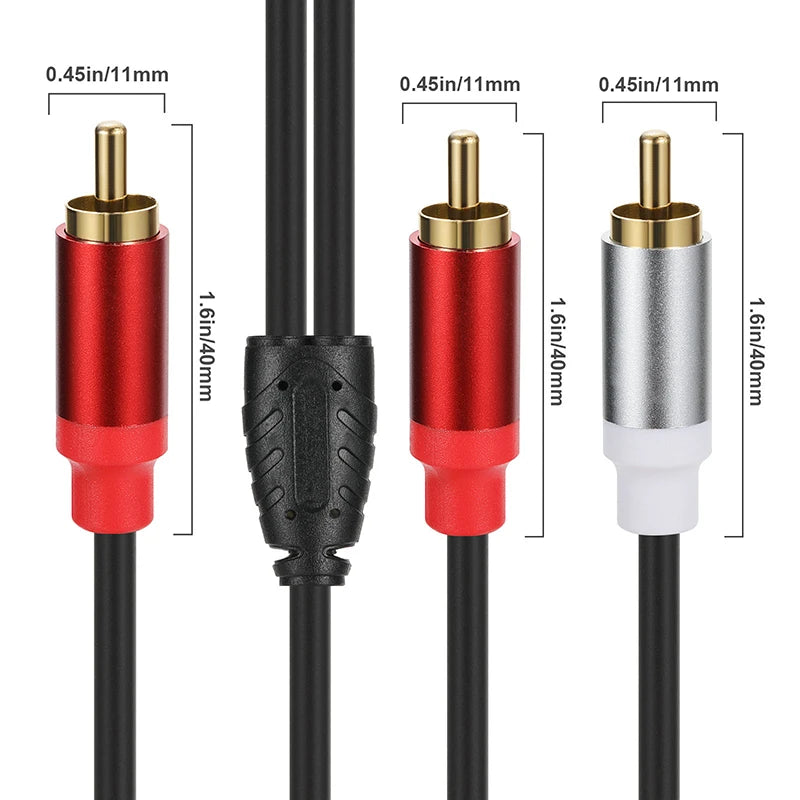 RCA Splitter 1 in 2 Out Male to Female Audio Adapter