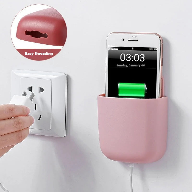 Wall Mounted Phone & Remote Control Storage Organizer