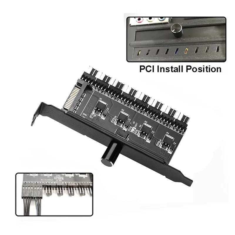 7/8-Channel PC Fan Hub Speed Controller – 3Pin 4Pin SATA