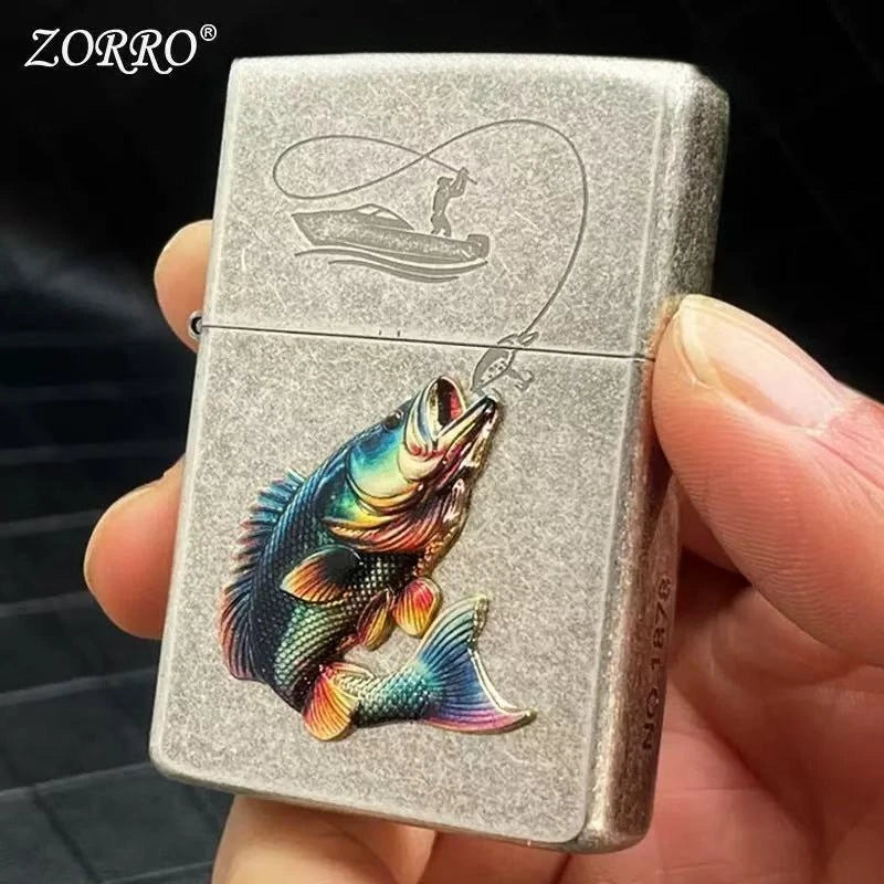 ZORRO Classic Carved Metal Fuel Lighter – Men's Gift