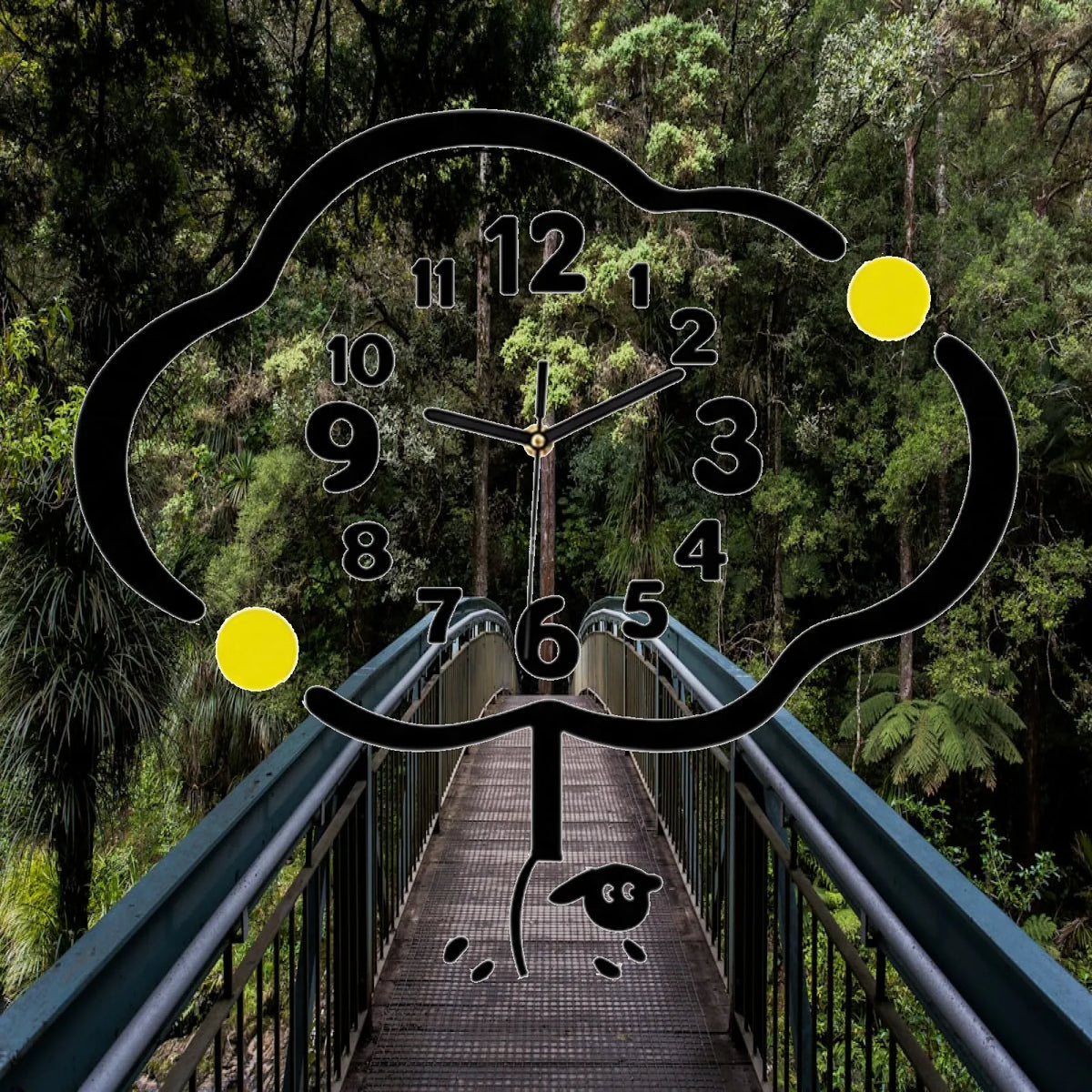 MagiDeal Acrylic Silent Wall Clock | Cloud & Sheep Design