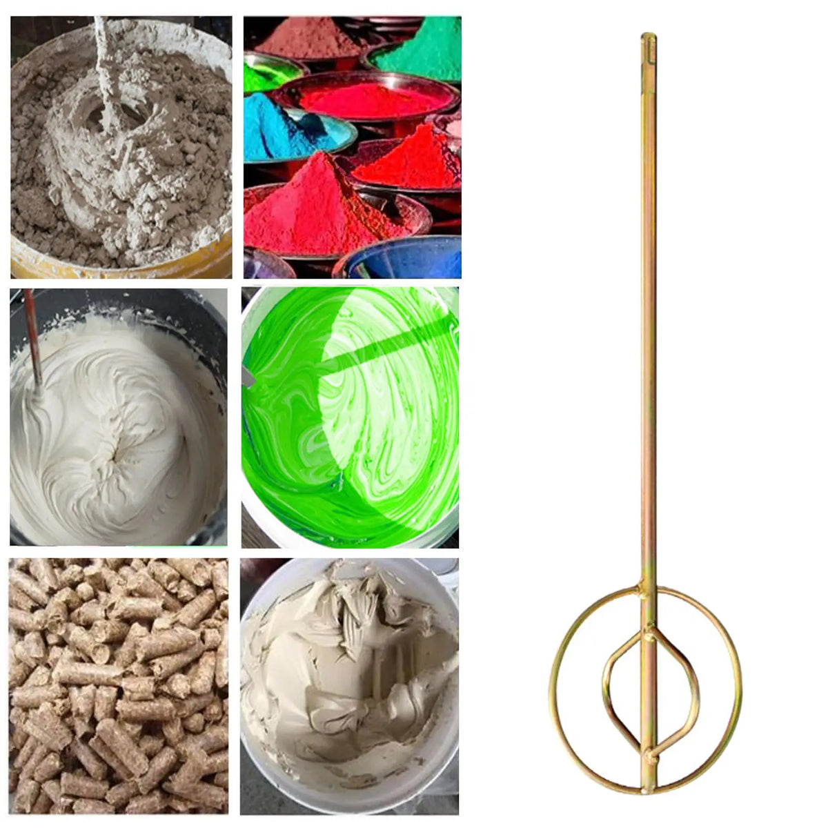 Cement Mixing Rod | Square Handle Paint Mixer Drill Attachment