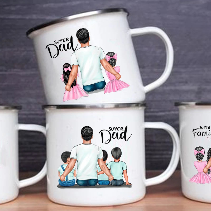 Super Dad Enamel Mug – Father's Day Coffee & Tea Cup Gift