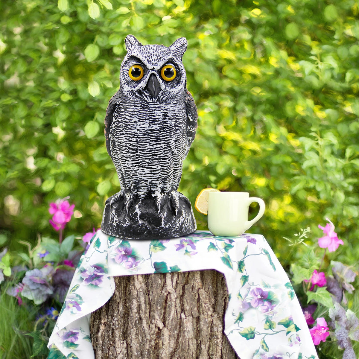Realistic Owl Decoy Statue – Outdoor Garden Bird Deterrent