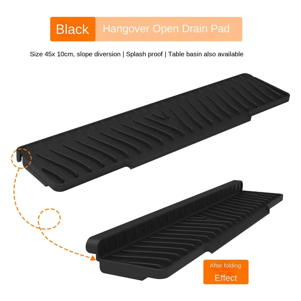 Silicone Drain Mat – Anti-Slip Sink Splash Guard & Soap Rack