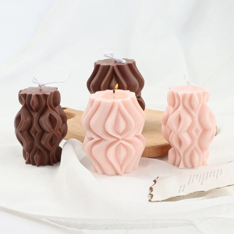 S-Shape Striped Cylindrical Silicone Mold – Candle Soap Resin