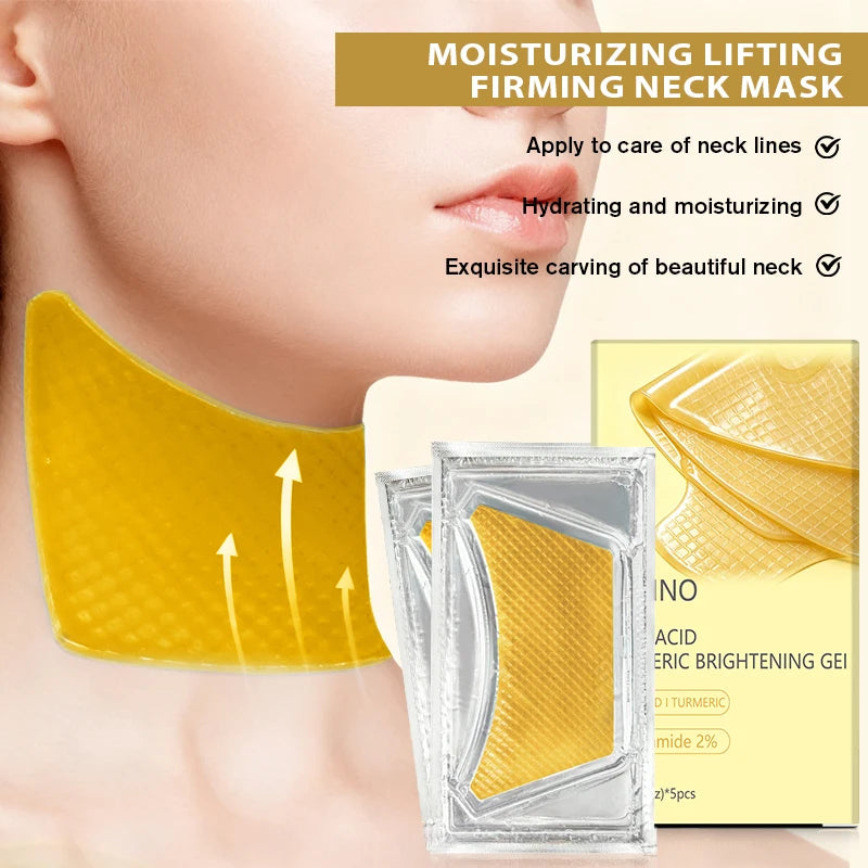 ROZINO Kojic Acid Turmeric Brightening Neck Mask | 5/10/15 Pack