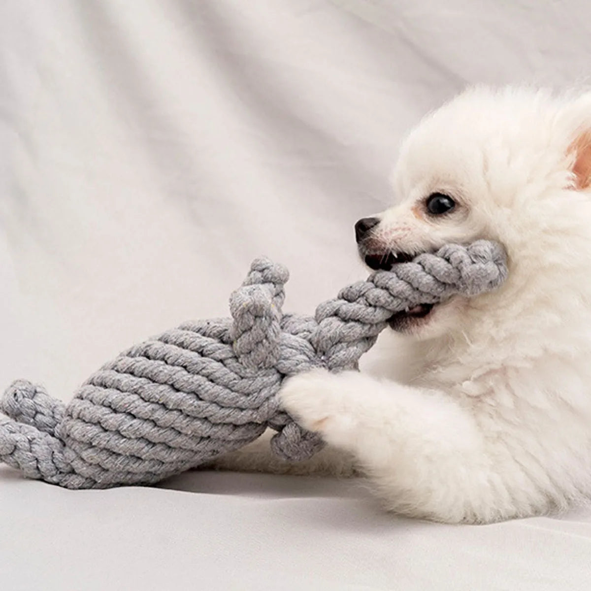 Hand-Woven Rope Knot Animal Chew Toy for Small & Medium Dogs
