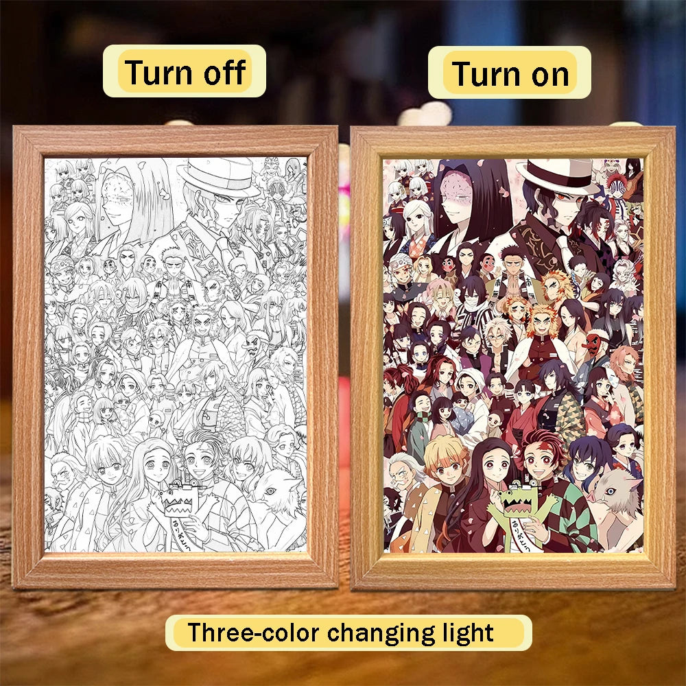 Tanjiro Kamado LED Night Light Frame | Demon Slayer Anime Lamp