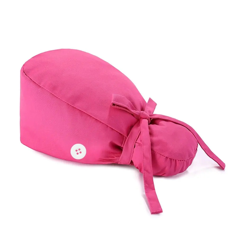 Adjustable Scrub Cap with Buttons & Ponytail Holder | Unisex