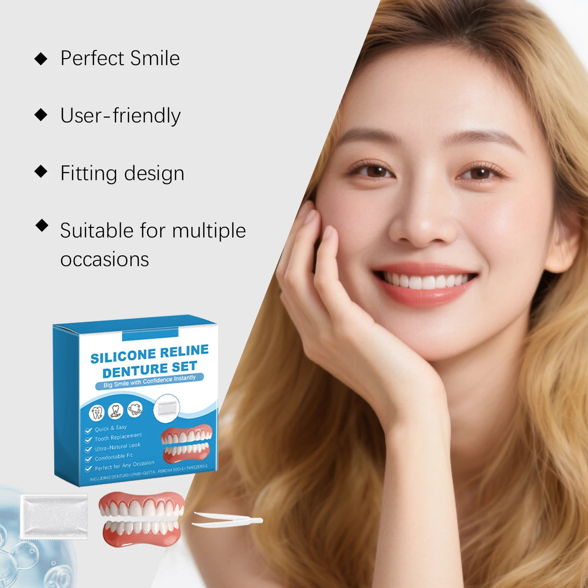 Silicone Soft Denture Reline Kit – Upper & Lower Set