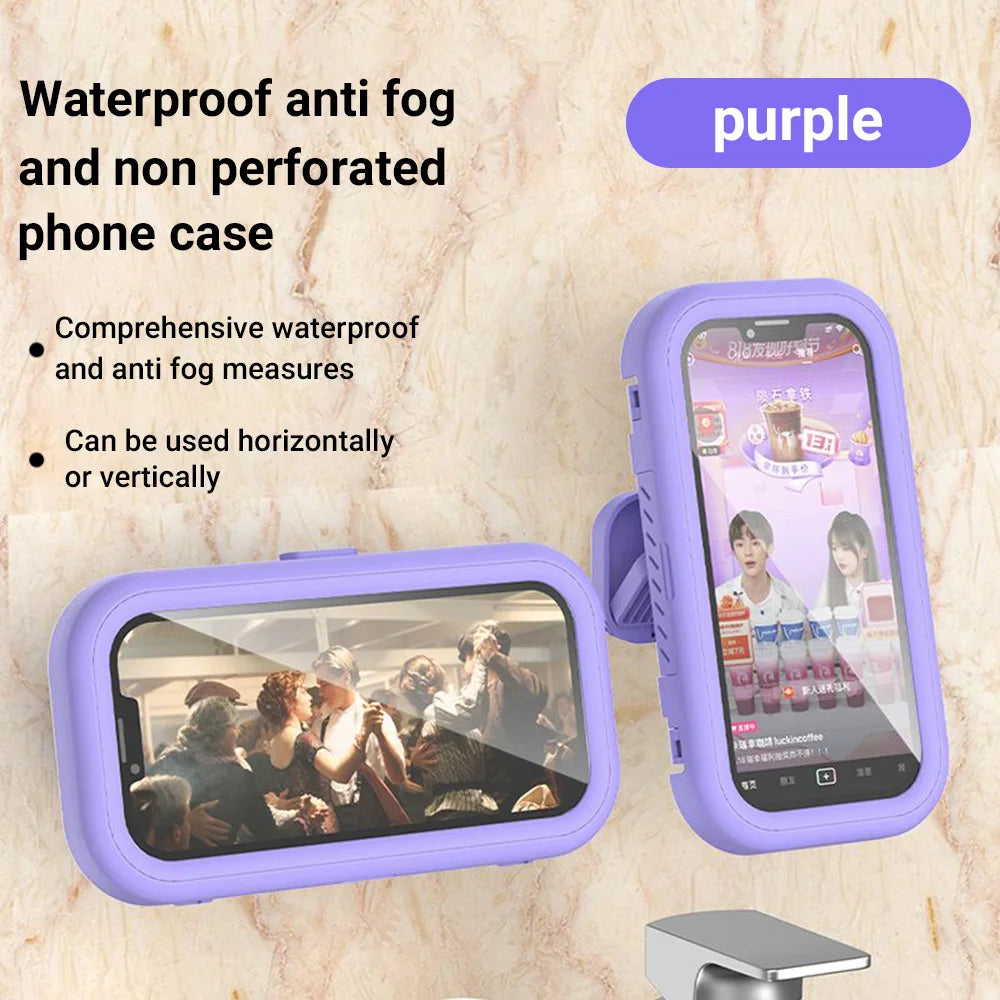 Waterproof Shower Phone Holder | Anti-Fog HD 360° Rotate