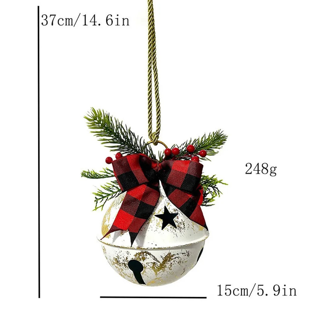 Vintage Metal Christmas Bell Ornament | Holiday Hanging Decor