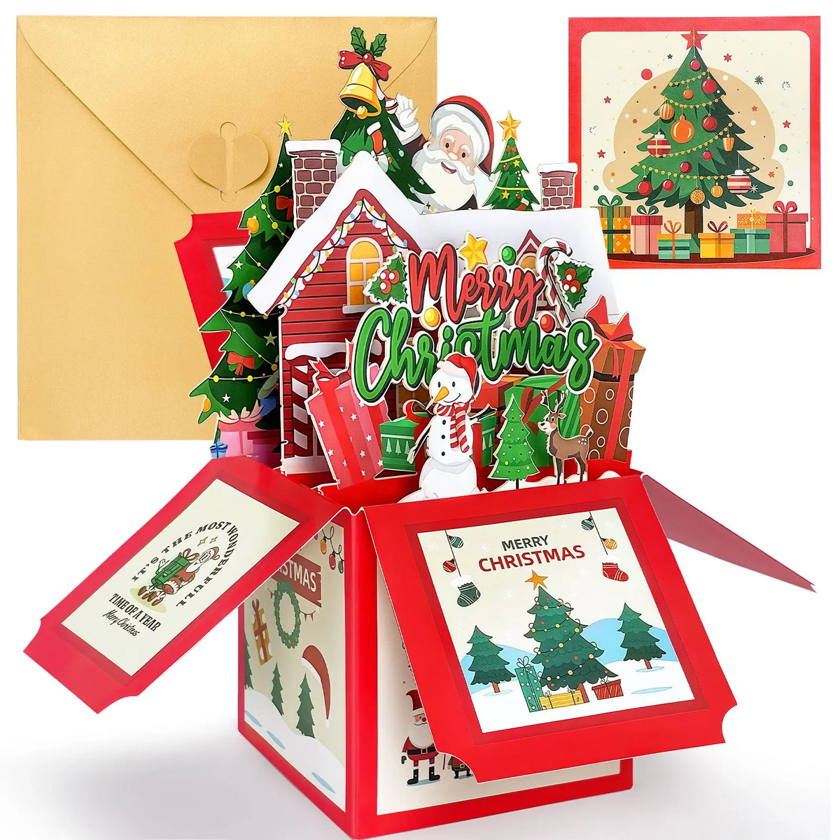 3D Christmas Tree Pop-Up Box Card – Handmade Holiday Gift