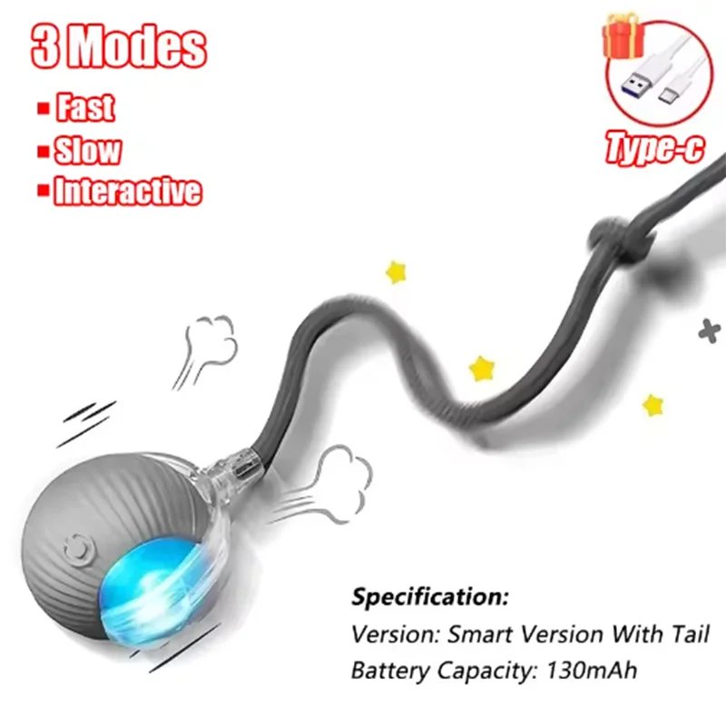 Interactive Electric Pet Ball Toy – Auto Obstacle Avoidance