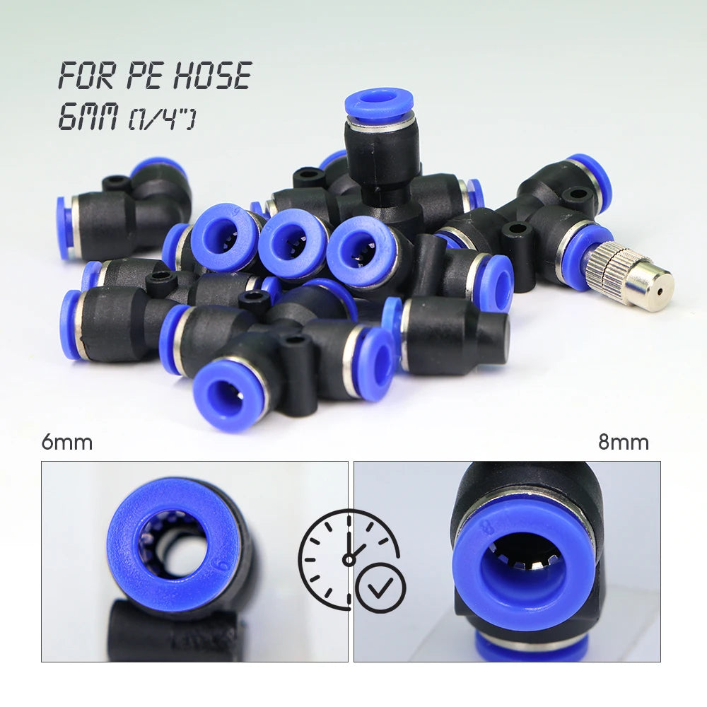 Garden Misting Atomization System – 6mm Hose Connectors