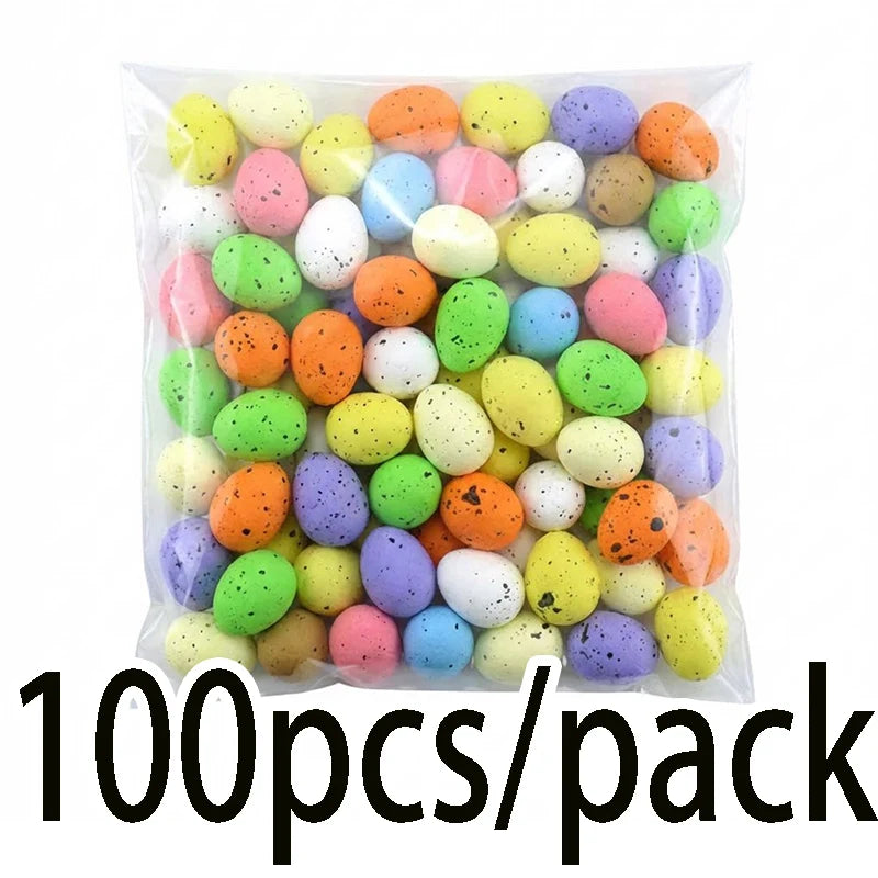 100-Pack Mini Foam Easter Eggs – Multicolor DIY Craft Décor