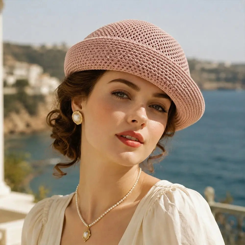 Retro Hard Beret Painter Hat – Breathable Women's Sun Cap